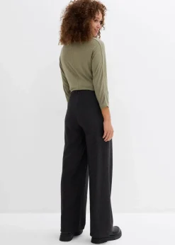 Damen bonprix Bekleidung·Kleider|Hosen|Gestreifte Jersey-Hose mit Kordelzug aus Baumwoll-Mix