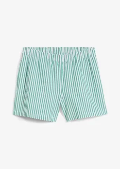 Outlet Gestreifte Schlupf-Shorts aus reiner Baumwolle Damen Bekleidung·Outdoorbekleidung|Bekleidung·Kleider