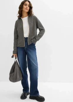 Online Gestreifte Sweatjacke aus Baumwoll-Mix Damen Bekleidung·Blusen & Tuniken|Sweat