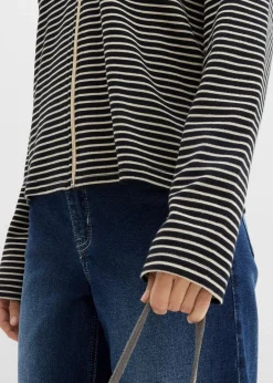 Online Gestreifte Sweatjacke aus Baumwoll-Mix Damen Bekleidung·Blusen & Tuniken|Sweat