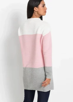 Damen bonprix Pullover & Strickjacken|Strickmode|Gestreifter Long-Pullover