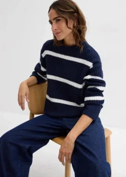 New Gestreifter Pullover Damen Bekleidung·Umstandsmode|Strickmode