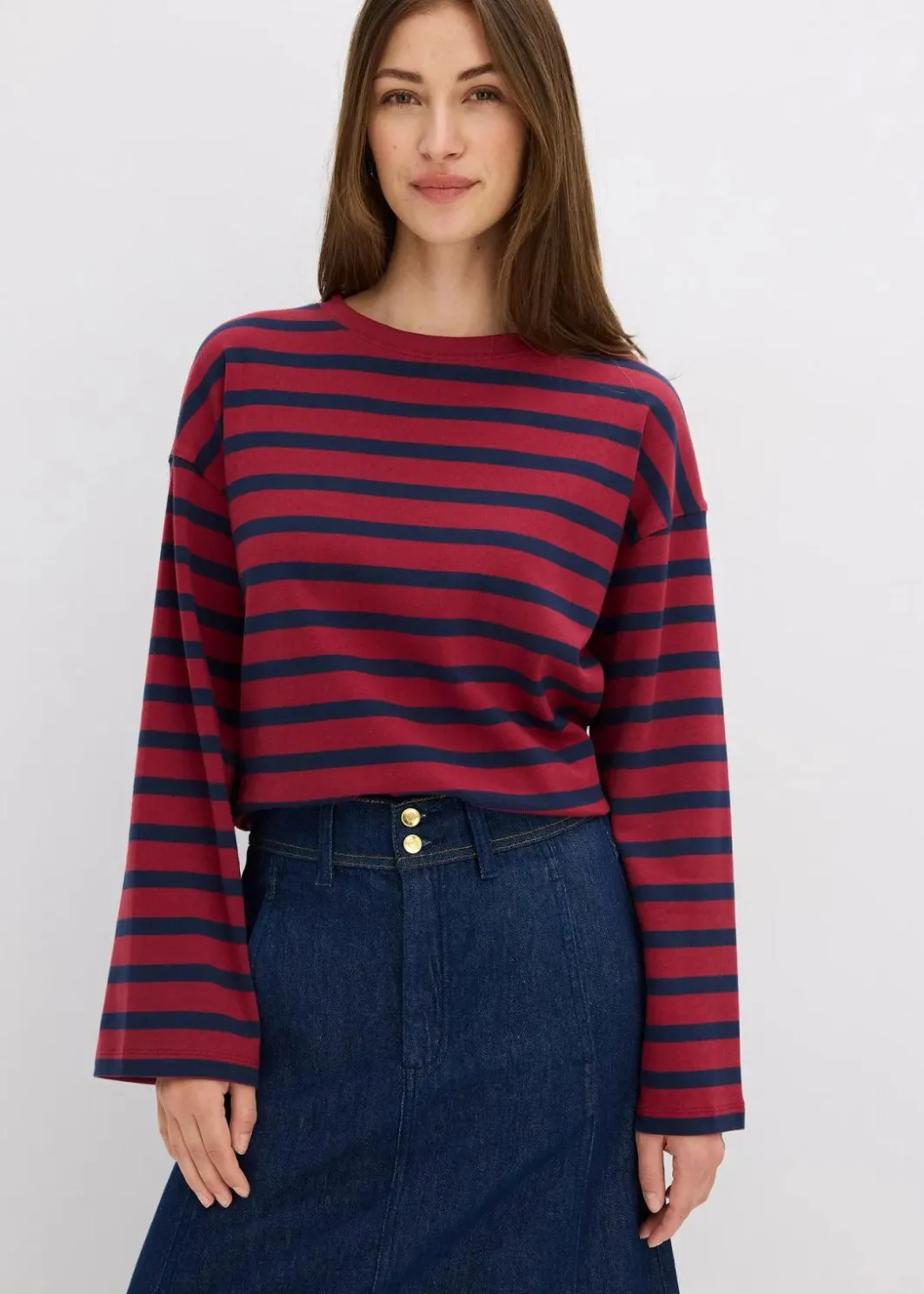 Discount Gestreiftes Shirt aus reiner Bio-Baumwolle Damen Nachhaltigere Materialien|Shirts & Tops