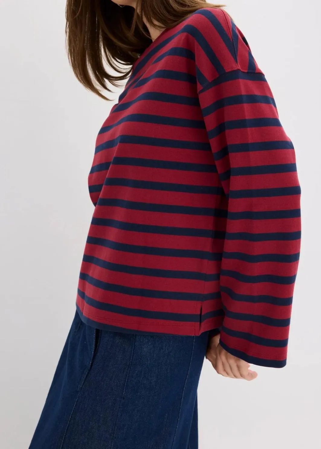 Discount Gestreiftes Shirt aus reiner Bio-Baumwolle Damen Nachhaltigere Materialien|Shirts & Tops