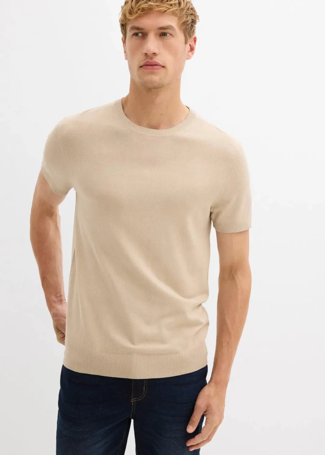 Herren bonprix Große Größen|Shirts & Polos|Gestricktes T-Shirt