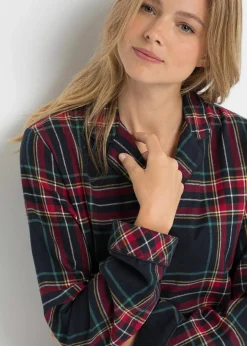 Gewebter Flanell Pyjama Damen Wäsche·Nachtwäsche|Nachtwäsche