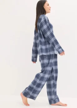 Damen bonprix Wäsche·Nachtwäsche|Nachtwäsche|Gewebter Flanell Pyjama