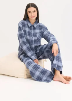 Damen bonprix Wäsche·Nachtwäsche|Nachtwäsche|Gewebter Flanell Pyjama