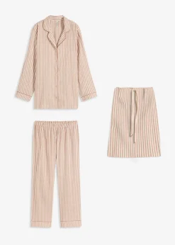 Damen bonprix Nachtwäsche|Wäsche·Nachtwäsche|Gewebter Flanell Pyjama mit Geschenktasche