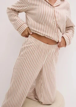 Damen bonprix Nachtwäsche|Wäsche·Nachtwäsche|Gewebter Flanell Pyjama mit Geschenktasche