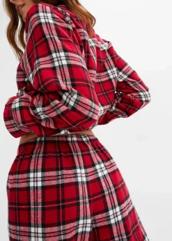 Online Gewebter Pyjama aus Flanell Damen Wäsche·Nachtwäsche|Nachtwäsche