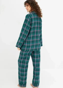 Outlet Gewebter Pyjama aus Flanell Damen Wäsche·Nachtwäsche|Nachtwäsche