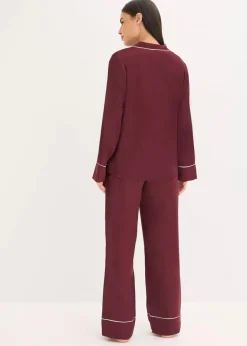 Sale Gewebter Pyjama aus glänzendem Satin Damen Wäsche·Nachtwäsche|Nachtwäsche