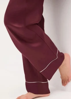 Sale Gewebter Pyjama aus glänzendem Satin Damen Wäsche·Nachtwäsche|Nachtwäsche