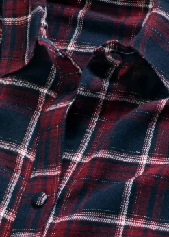 Outlet Gewebtes Nachthemd aus Flanell mit Knopfleiste Damen Wäsche·Nachtwäsche|Nachtwäsche
