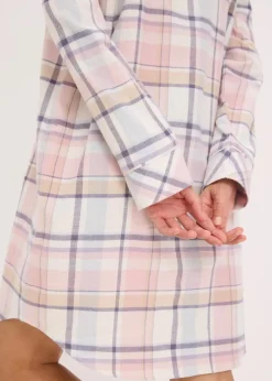 Damen bonprix Wäsche·Nachtwäsche|Nachtwäsche|Gewebtes Nachthemd aus Flanell mit Knopfleiste