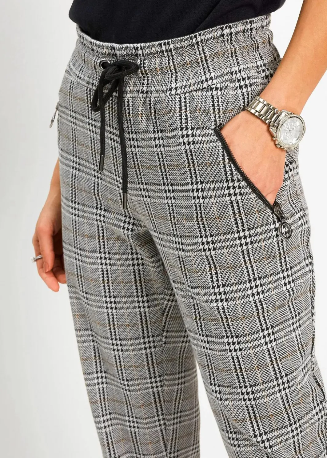 Outlet Glencheck-Schlupfhose Damen Kurzgrößen|Bekleidung·Kleider
