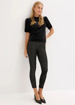 Damen bonprix Hosen|Bekleidung·Kleider|Glitzer Leggings aus Samt