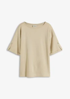 New Glitzer Viskose-Shirt mit Glanzdruck Damen Shirts & Tops