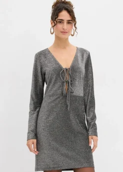 Outlet Glitzerndes Minikleid mit Schleifendetail Damen Bekleidung·Pullover & Strickjacken|Kleider