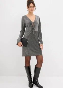 Outlet Glitzerndes Minikleid mit Schleifendetail Damen Bekleidung·Pullover & Strickjacken|Kleider