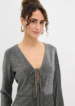Outlet Glitzerndes Minikleid mit Schleifendetail Damen Bekleidung·Pullover & Strickjacken|Kleider