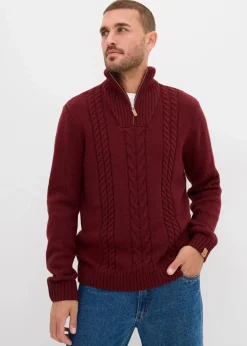 Best Grobstrick Troyer Pullover mit Zopfmuster Herren Pullover & Strickjacken|Basics