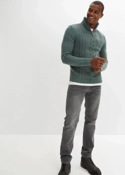 Hot Grobstrick Troyer Pullover mit Zopfmuster Herren Große Größen|Basics