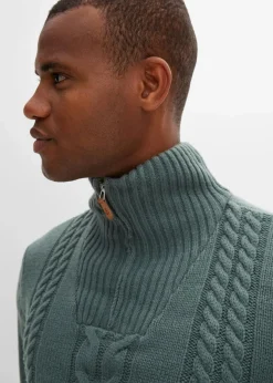 Hot Grobstrick Troyer Pullover mit Zopfmuster Herren Große Größen|Basics