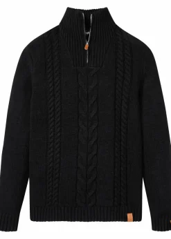 Herren bonprix Pullover & Strickjacken|Basics|Grobstrick Troyer Pullover mit Zopfmuster