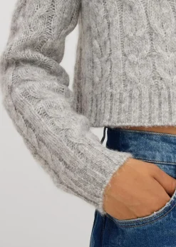 Outlet Grobstrickjacke aus weichem Woll-Mix Damen Strickmode|Pullover & Strickjacken