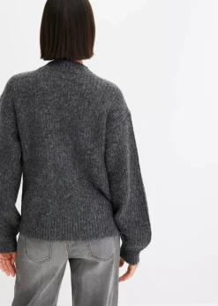 Damen bonprix Pullover & Strickjacken|Strickmode|Grobstrickjacke aus weichem Wollmix