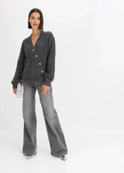 Damen bonprix Pullover & Strickjacken|Strickmode|Grobstrickjacke aus weichem Wollmix