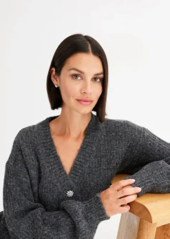 Damen bonprix Pullover & Strickjacken|Strickmode|Grobstrickjacke aus weichem Wollmix