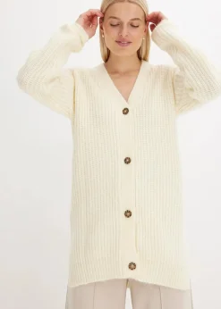 Damen bonprix Bekleidung·Jeans|Pullover & Strickjacken|Grobstrickjacke aus weichem Wollmix