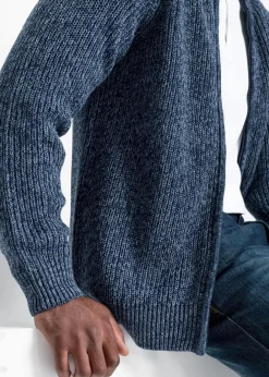 Herren bonprix Große Größen|Pullover & Strickjacken|Grobstrickjacke mit Rippstruktur aus weichem Baumwollmix