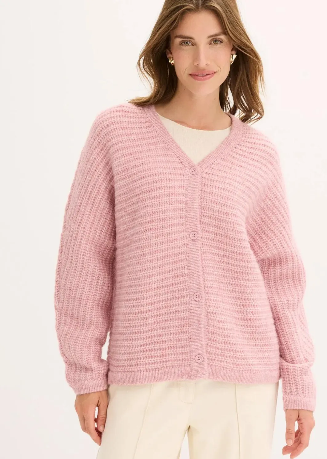 Sale Grobstrickjacke mit Wollanteil Damen Strickmode|Pullover & Strickjacken