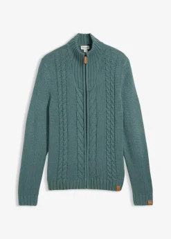 Outlet Grobstrickjacke mit Zopfmuster Herren Große Größen|Pullover & Strickjacken
