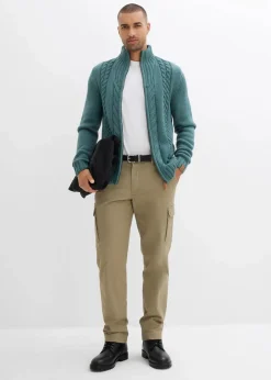 Outlet Grobstrickjacke mit Zopfmuster Herren Große Größen|Pullover & Strickjacken