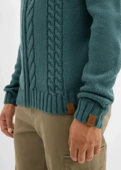 Outlet Grobstrickjacke mit Zopfmuster Herren Große Größen|Pullover & Strickjacken
