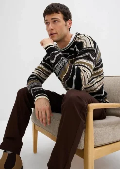 Outlet Grobstrick-Pullover aus reiner Baumwolle Herren Große Größen|Pullover & Strickjacken
