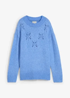 Damen bonprix Strickmode|Pullover & Strickjacken|Grobstrick-Pullover aus weichem Woll-Mix
