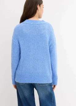 Damen bonprix Strickmode|Pullover & Strickjacken|Grobstrick-Pullover aus weichem Woll-Mix