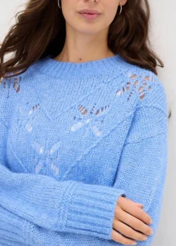 Damen bonprix Strickmode|Pullover & Strickjacken|Grobstrick-Pullover aus weichem Woll-Mix