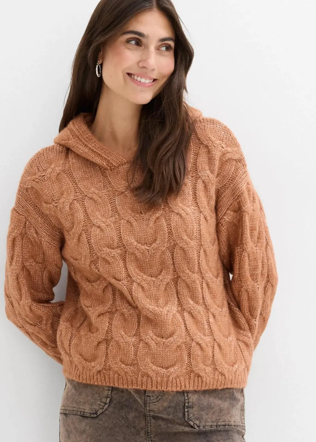 Outlet Grobstrick-Pullover aus weichem Woll-Mix Damen Nachhaltigere Materialien|Pullover & Strickjacken