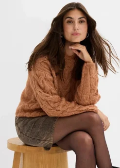 Outlet Grobstrick-Pullover aus weichem Woll-Mix Damen Nachhaltigere Materialien|Pullover & Strickjacken