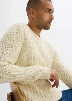 Herren bonprix Große Größen|Pullover & Strickjacken|Grobstrick-Pullover aus weichem Baumwollmix