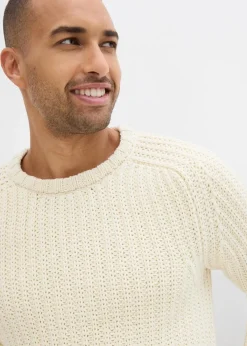 Herren bonprix Große Größen|Pullover & Strickjacken|Grobstrick-Pullover aus weichem Baumwollmix
