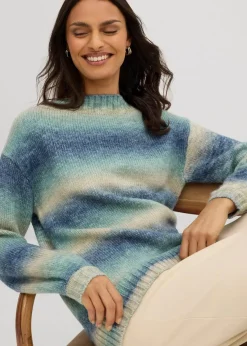 Damen bonprix Strickmode|Pullover & Strickjacken|Grobstrick-Pullover aus weichem Woll-Mix