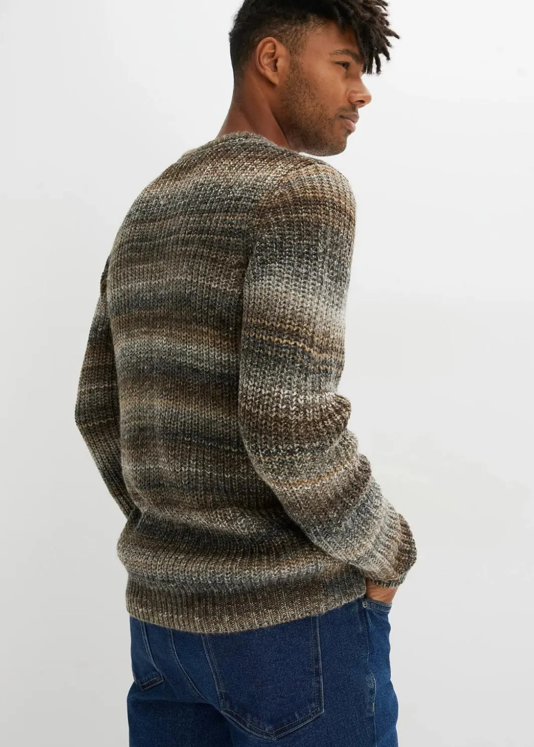 Clearance Grobstrick-Pullover in Querstreifen Herren Große Größen|Pullover & Strickjacken